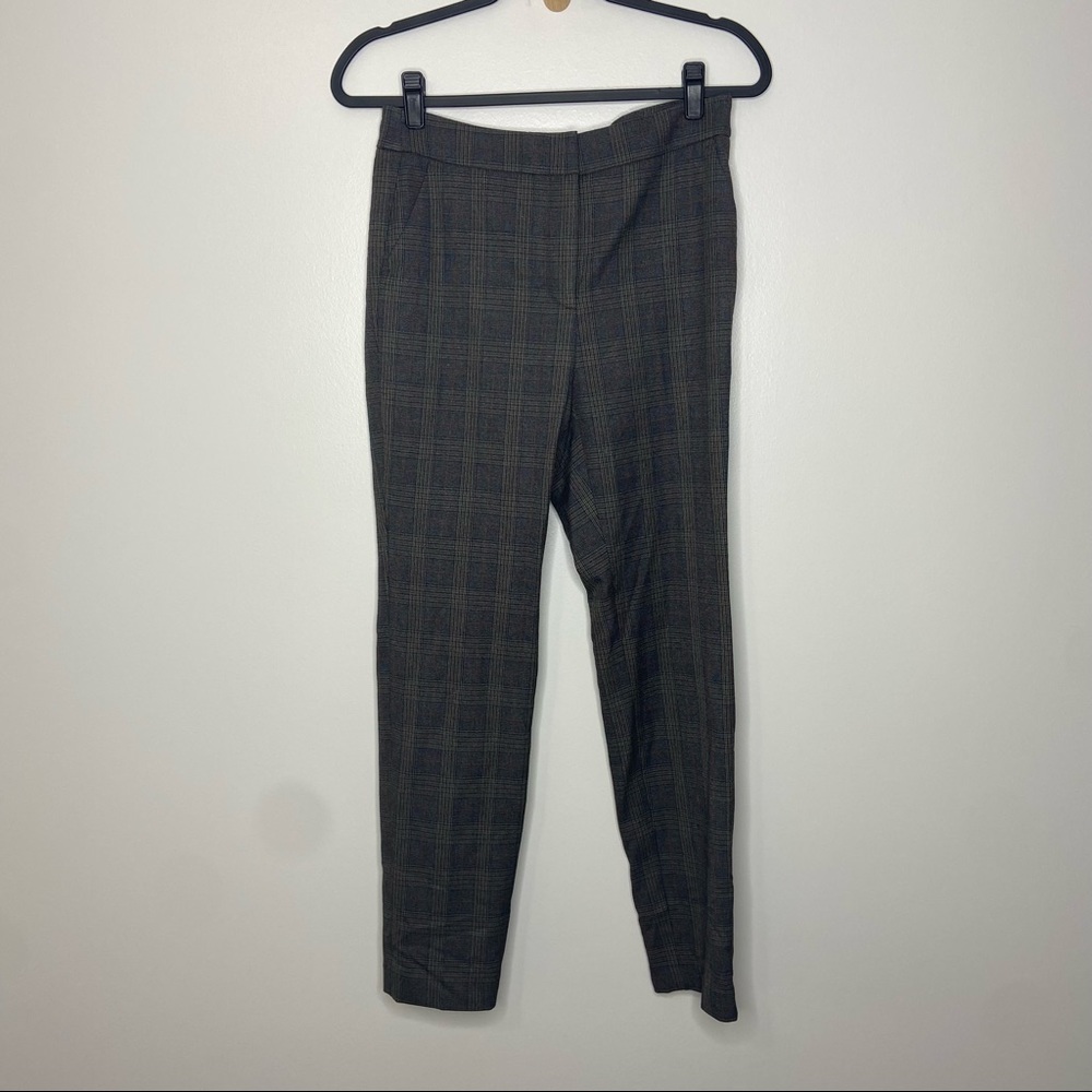 ZARA Plaid Straight Gray Dress Pants 6